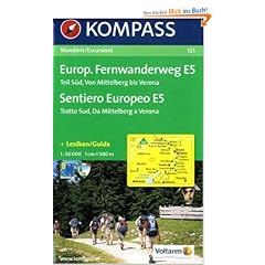 Europ�ischer Fernwanderweg E 5, Teil S�d: Wandern / Escursioni. 1:50.000