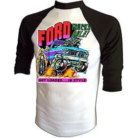 Original 70's Ford Trucks Rule! Get loaded in style. Pick-up truck iron-on t-shirt