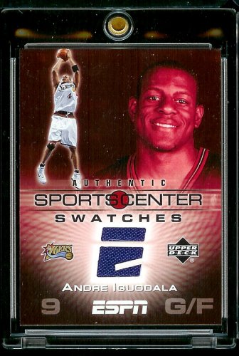 2005-06 Upper Deck ESPN Authentic Swatches Andre Iguodala Jersey Philadelphia 76ers Basketball Card - Mint Condition - Shipped In Protective Display Case!
