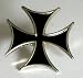 Metal Enamel Pin Badge Brooch Biker Black Malta Cross (Iron Cross)