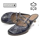 COMMA, Damen Glattleder Pantolette / Sabot, navy-blau