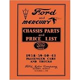 1938 1939 1940 1941 FORD MERCURY Parts Book List Guide by Ford