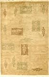 IMAGE OF 3' x 5' Rectangular Safavieh TB138A-3 Beige Color Hand Knotted Chinese