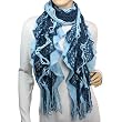 100% Acrylic Fashion Wavy Ruffle Knitted Tassel Ends Long Scarf - Various Colors Available