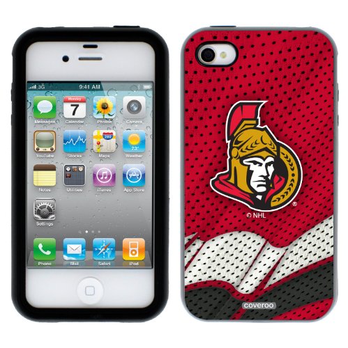 NHL Ottawa Senators - Home Jersey design on AT&T, Verizon, and Sprint iPhone 4 / 4S Guardian Case by Coveroo