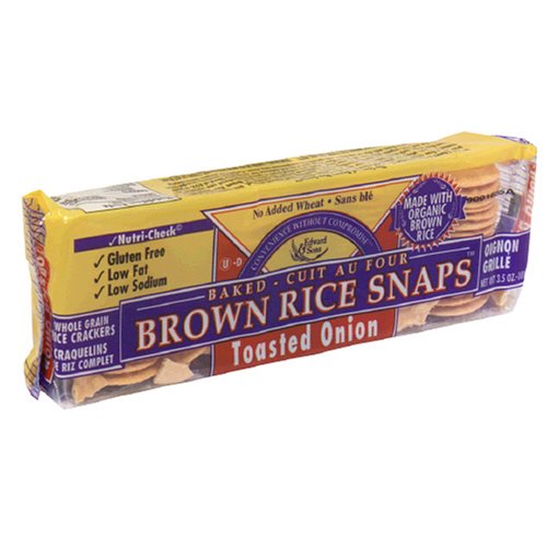 Brown Rice Snaps, Toasted Onion with Organic Brown Rice, 3.5-Ounce Packs (Pack of 12) by Brown Rice Snaps