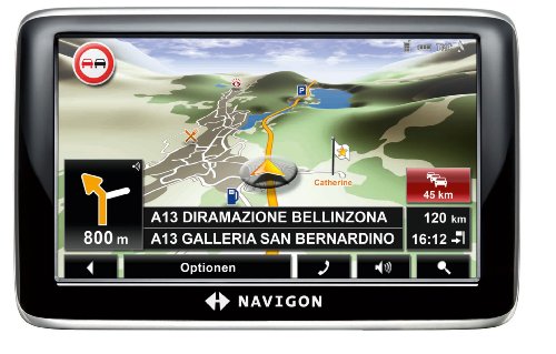 NAVIGON 6310 Navigationssystem (TMC, 10,9 cm (4,3 Zoll), Europa (40 Länder), TMC, Bluetooth, Sprachsteuerung)