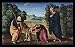 Piero di Cosimo (Pugliese-Altar, Szene: Madonna throne at the end, St. Peter, St. John the Baptist, St. Nicholas of Bari and St. Dominic, predella, mean scene: Meeting of John the Baptist Jesus and the boys) Framed Art Poster Print - 11 X 17