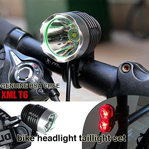 Vistop Bike Bicycle Cycling 1200 Lumen Authentic USA Cree T6 Super Light Headlight and Safety Zone Tail Light Set in Gift Box for Biking / Camping / Hiking / Running