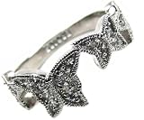 1 Carat Diamond Butterfly Engagement Ring , Genuine Rhodium Plated Band (Available in Size 5, 6, 7, 9, 10)