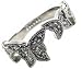 1 Carat Diamond Butterfly Engagement Ring , Genuine Rhodium Plated Band (Available in Size 5, 6, 7, 9, 10)
