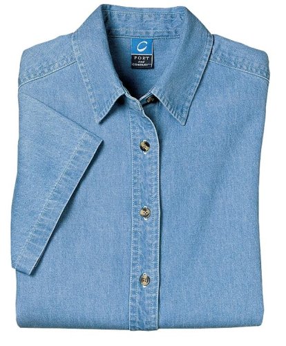 Port & Company Women's Short Sleeve Value Denim Shirt