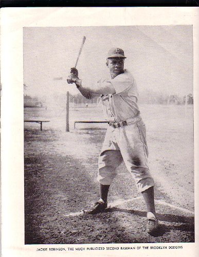 Jackie Robinson Brooklyn Dodgers Baseball Magazine Photo circa 1949