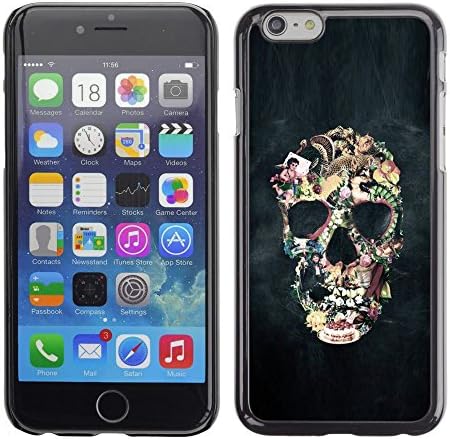 All Phone Most Case / Hard PC Metal piece Shell Slim Cover Protective Case for Apple Iphone 6 Plus 5.5 Biker Black Smoke Life Skull Death