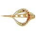 Gold Toned Multi-Color Crystal Hair Jaw Long Clip