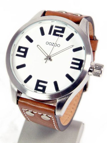 Oozoo - XXL Herrenuhr mit Lederband