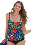 Woman Within Plus Size Perfect print blouson top by Swim 365