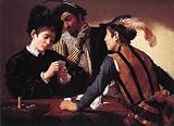 Art, Oil painting reproduction size 24x36 Inch, painting name: The Cardsharps, By Caravaggio 