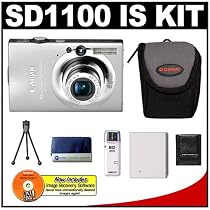 Canon PowerShot SD1100IS 8MP Digital Camera with 3x Image Stabilized Zoom (Silver) + Cameta Bonus Accessory Kit