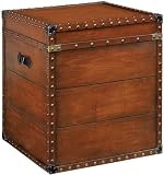 22.25 Square Steamer Trunk Side End Table, 23.5Hx20W, LUGGAGE BROWN