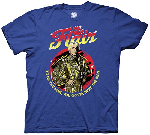 WWE Ric Flair To Be The Man You Gotta Beat the Man Mens Blue T-shirt