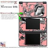 Nintendo DSi Skin Chrome Skulls on Pink WraptorSkinz Skins (DSi NOT INCLUDE ....
