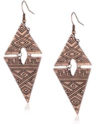Etched Triangle Ox Earrings