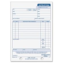 Adams Job Work Order Book, 5.56 x 8.44 Inch, 3-Part, Carbonless, 33 Sets, White and Canary (T5868)