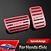Great-luck aluminium alloy Pedal Coversï¼ŒAccelerator Pedals Brake Foot Pedal Pads with Rubber Pull Tabs 2 pieces(red) for Honda 10th Civic(2016-2019)