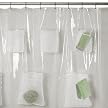 Mesh Pockets Shower Curtain - Clear (70x72")
