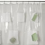 Clear Mesh Pockets Shower Curtain - 70x72