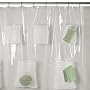 Mesh Pockets Shower Curtain - Clear (70x72")