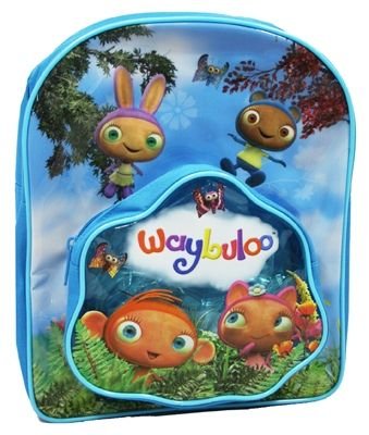Waybuloo Backpack, Shaped Front Pocket, Piplings Character Pictures,zipped,blue