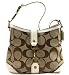 AUTHENTIC COACH HAMPTONS SIGNATURE PERFORATED HOBO 11368 (Khaki/Parchment)
