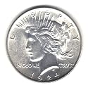 1924 U.S. Silver Peace Dollar - High Grade Uncirculated