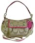 NEW AUTHENTIC COACH POPPY SIGNATURE GROOVY SHOULDER CONVERTIBLE CROSSBODY BAG 13833 (Magenta/Khaki)
