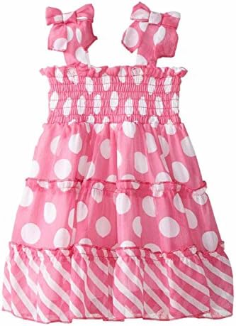 Blueberi Boulevard Infant & Toddler Girls Pink Chiffon Dress Sun Dress