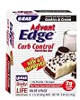 EAS AdvantEdge Carb Control Nutrition Bar, Cookies and Cream, 4 Bars, (Pack of 3)