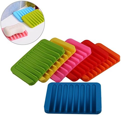 Vintage Soap Dishes Fashion Silicon Kitchen Bathroom Flexible Soap Dish Plate Holder Tray Soapbox #10pcs #20pcs #30pcs (10)