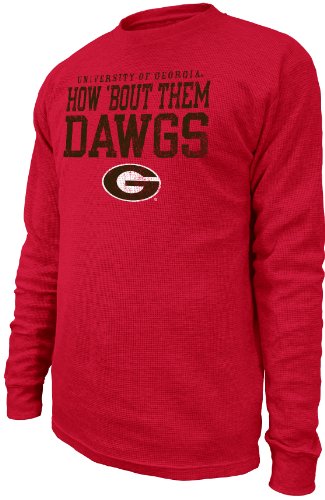 NCAA Men's Georgia Bulldogs First And Ten Long Sleeved Thermal (Athletic Red,Small)