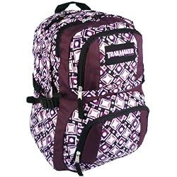 16.75 inch Purple Mod Stars Circles Squares TrailMaker Multiple Compartment Backpack High School Book Bag Knapsack Hiking Daypack