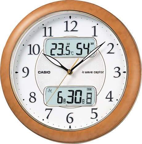 CASIO wave ceptor 電波掛時計 ITM-720NJ-7JF 温度・湿度・カレンダー表示