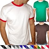American Apparel New Vintage Looking Finest Quality Jersey Short Sleeve Ringer T-Shirt