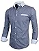 TAM WARE Mens Classic Vertical Striped Fake Pocket Longsleeve Shirt TWCMS01-BLACK-US L