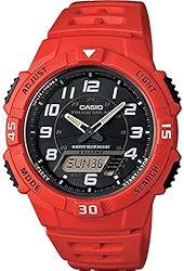 Casio Men's AQ-S800W-4BVCF Solar-Power Red Resin Watch