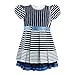 Lilax Little Girls' Short Sleeve Stripe Poplin Dress
