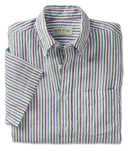 Orvis Country Linen Short-sleeved Shirt, Multi Stripe, Large