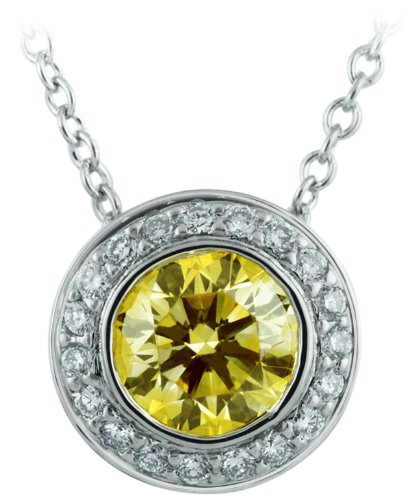 Yellow Diamond Endless Love Pave Pendant