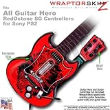 Big Kiss Black on Red Skin by WraptorSkinz TM fits All Sony PS2 Guitar Hero SG Guitar Controllers (GUITAR NOT INCLUDED)