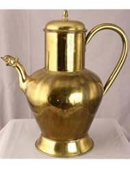 Kitchen: Large Vintage French Brass Lidded Pitcher Dragon Spout - EuroLux Home